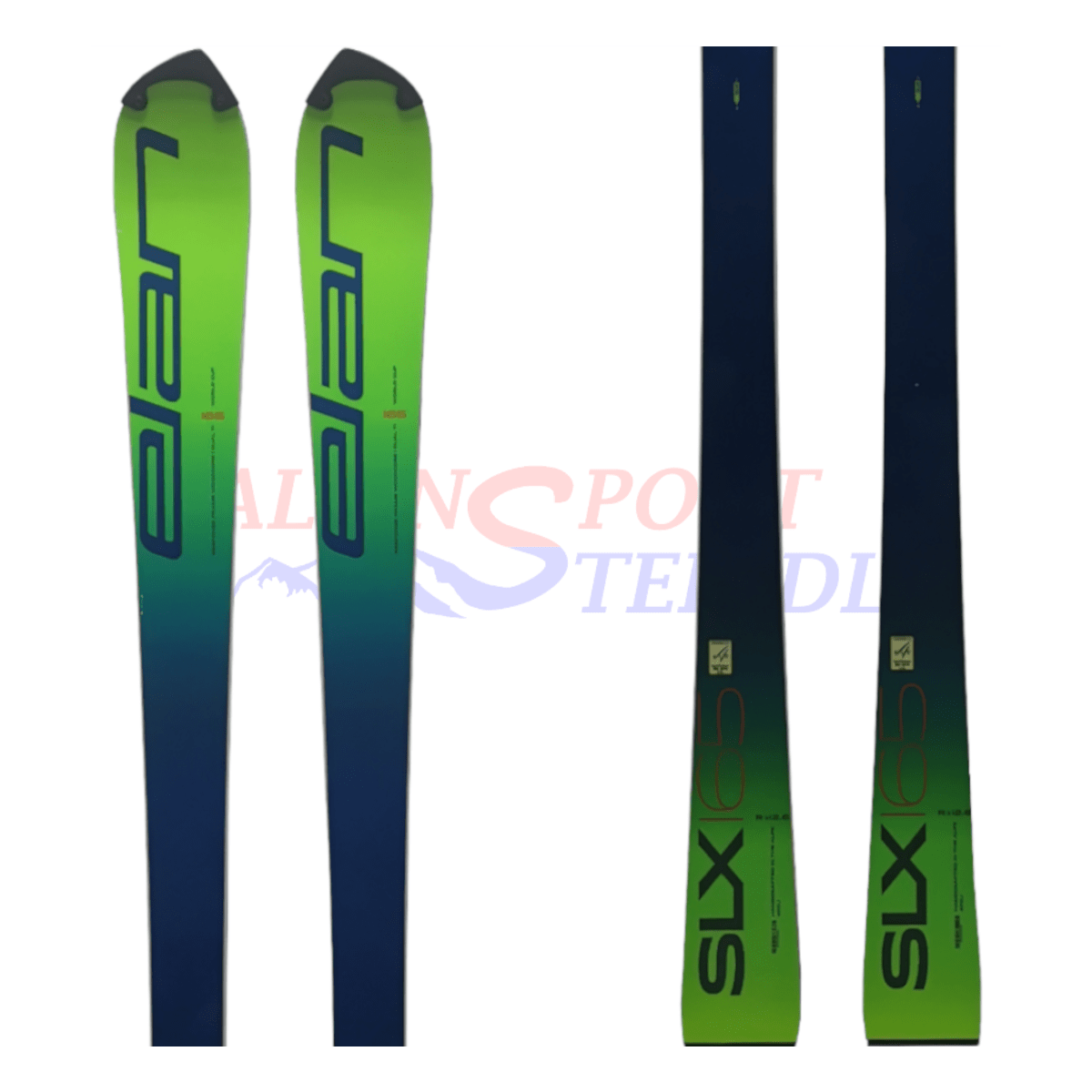 Elan SLX WC FIS flat aus dem Jahre 2019/20 in der Farbe Grün, Ansicht des ganzen Skis