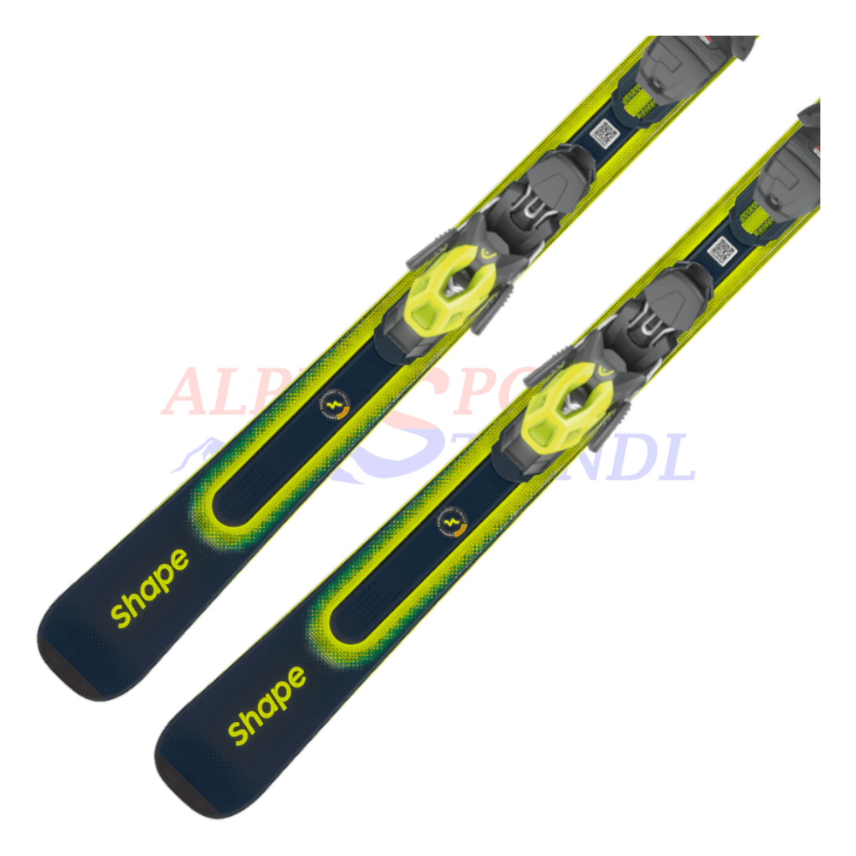 Head Shape e-V8 aus dem Jahre 2022/23 in der Farbe Dunkelblau-Gelb, Ansicht des unteren Teils des Skis