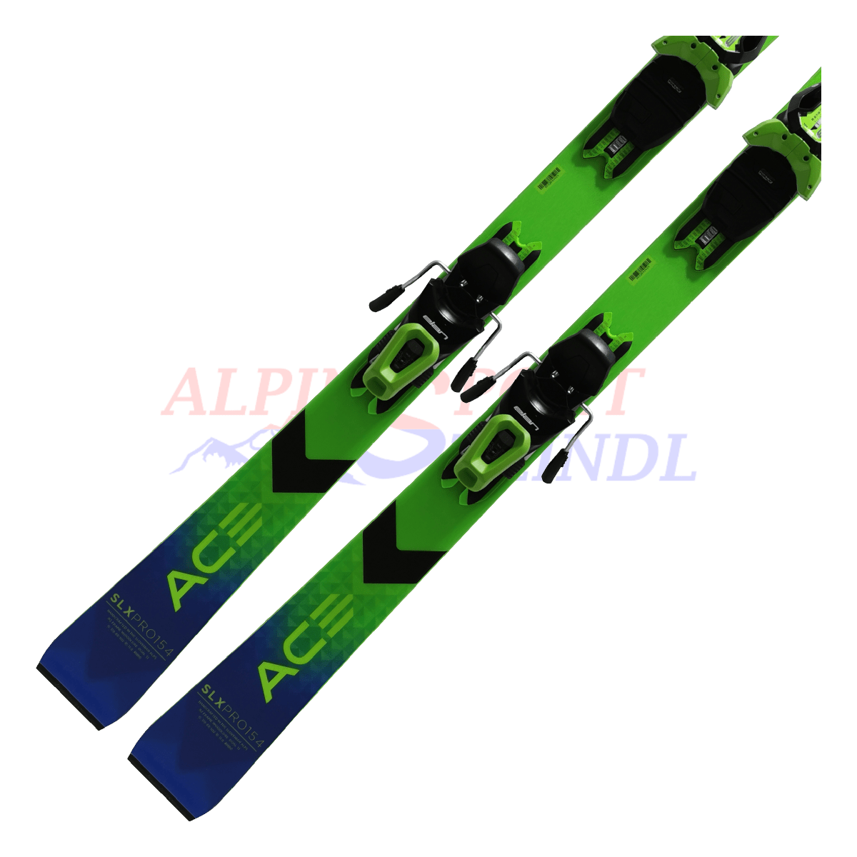 Elan ACE SLX Pro PowerShift aus dem Jahre 2023/24 in der Farbe Blau-Grün, Ansicht des unteren Teils des Skis