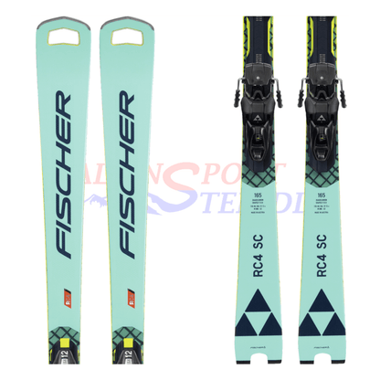 Fischer RC4 Worldcup SC MT aus dem Jahre 2022/23 in der Farbe Türkis, Ansicht des ganzen Skis