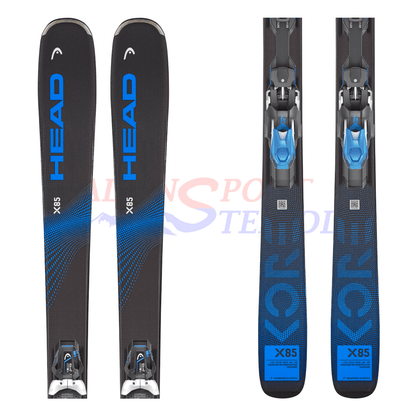 Head Kore X 85 aus dem Jahre 2022/23 in der Farbe Schwarz-Blau, Ansicht des ganzen Skis