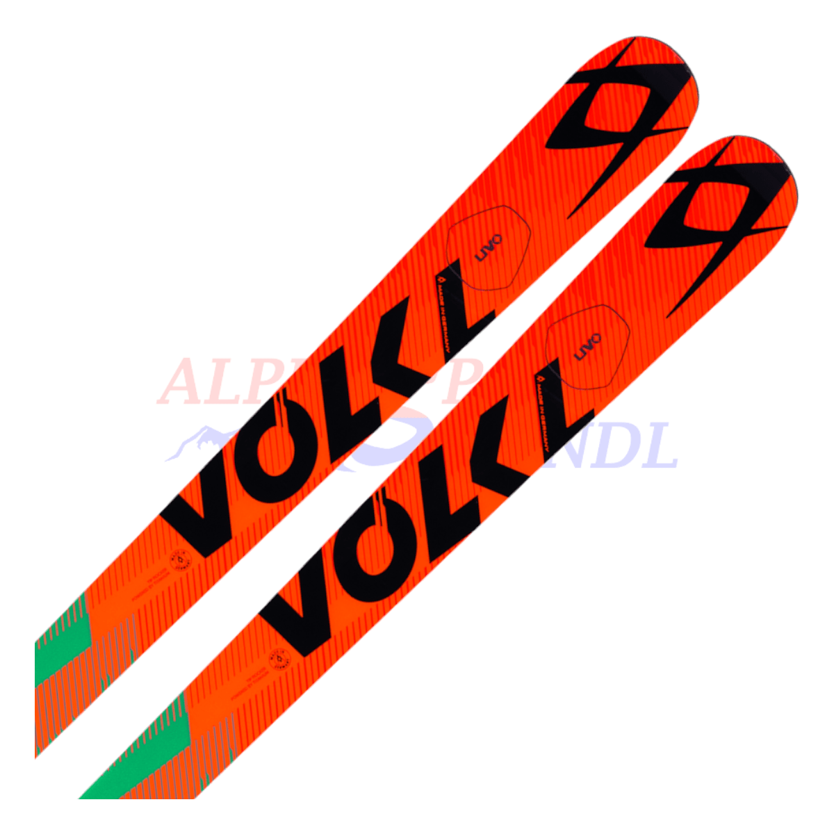 Völkl Racetiger GSR WC flat aus dem Jahre 2015/16 in der Farbe Orange, Ansicht des oberen Teils des Skis