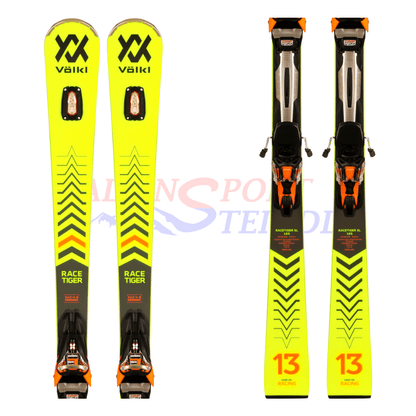 Völkl Racetiger SL 3D UVO aus dem Jahre 2021/22 in der Farbe Gelb, Ansicht des ganzen Skis