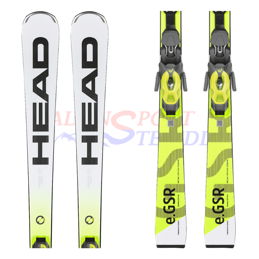 Head Rebels eGSR SW LYT aus dem Jahre 2022/23 in der Farbe Weiß-Gelb, Ansicht des ganzen Skis