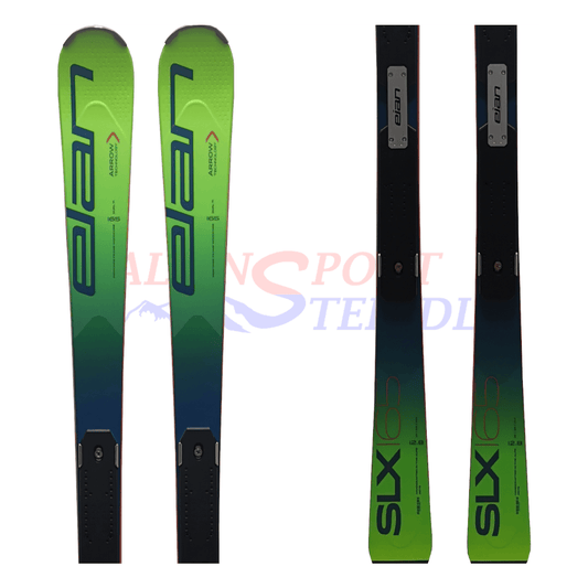 Elan SLX mit Rennplatte aus dem Jahre 2019/20 in der Farbe Grün, Ansicht des ganzen Skis