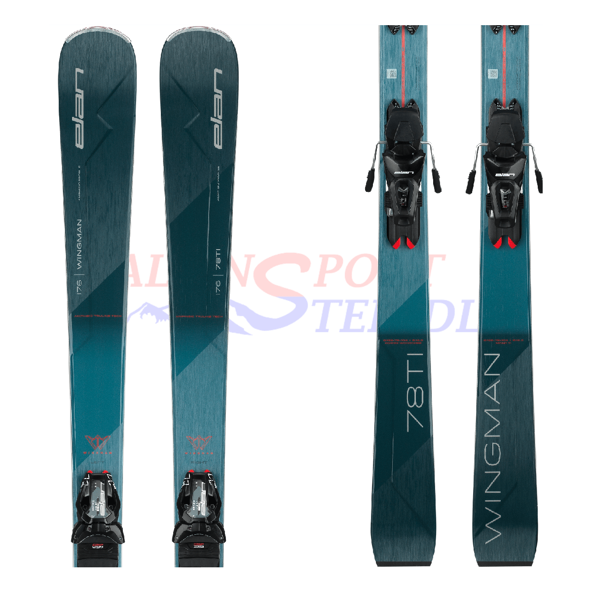 Elan Wingman 78 Ti PowerShift aus dem Jahre 2023/24 in der Farbe Blau, Ansicht des ganzen Skis